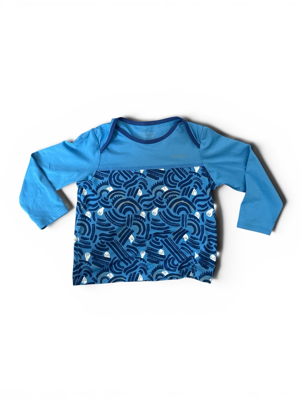 Patagonia Baby Rash Guard 12-18 Months Blue Long Sleeve Swim Top